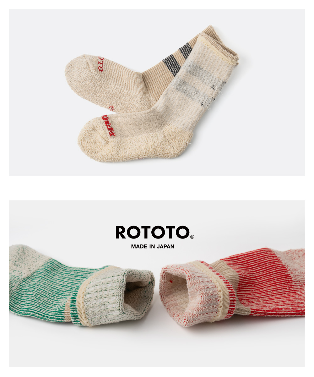 ROTOTOパイルストライプマールソックス