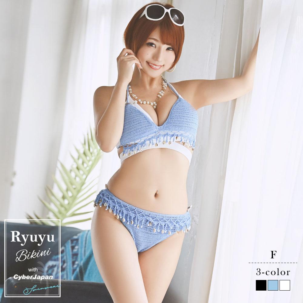 ■韓国■ ニット水着 ノーワイヤー 三角ビキニ ストラップビキニ org.jpg