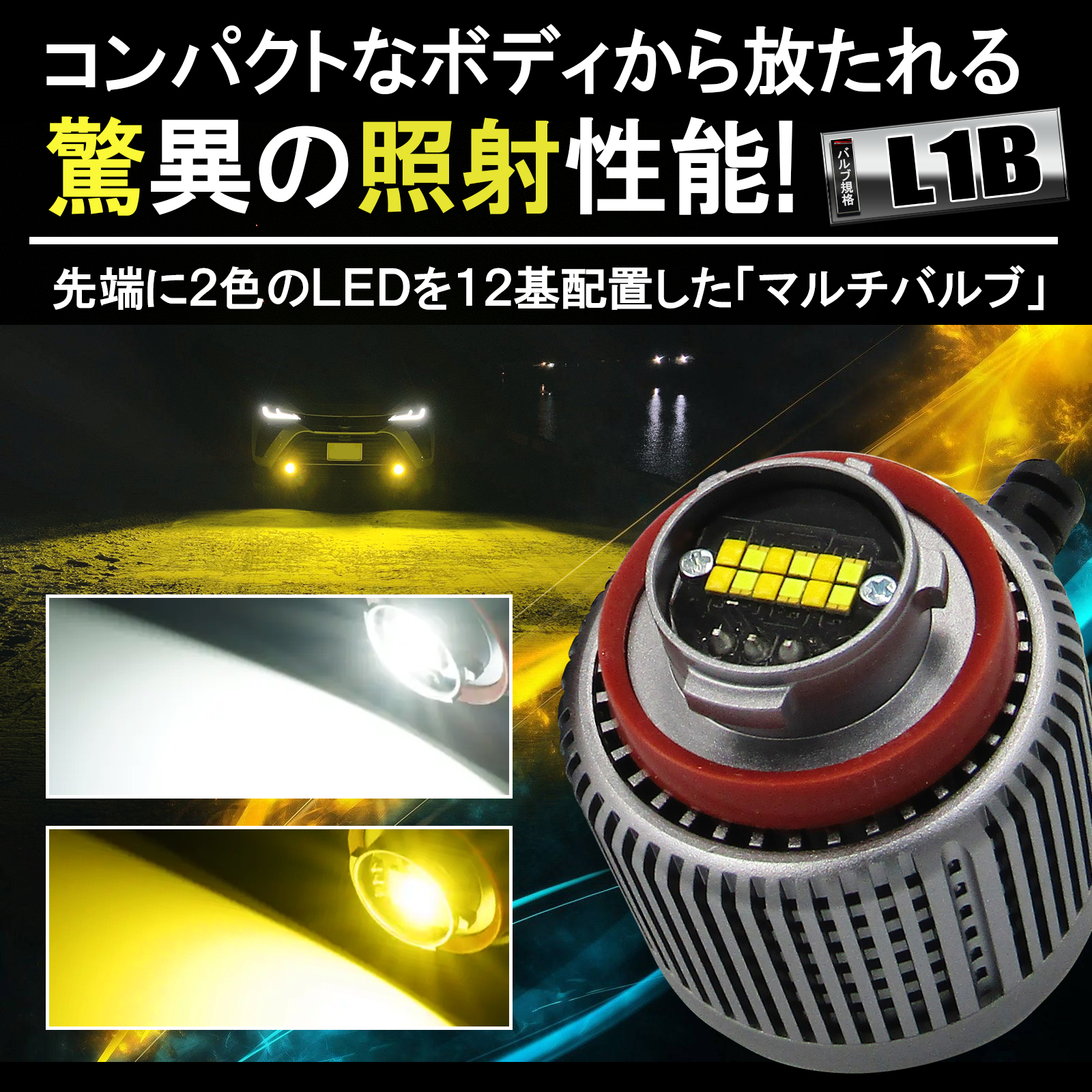 300系 ランドクルーザー L1b l1b LEDフォグランプ 爆光 ランドクルーザー 300系 専用 LED フォグランプ 2色切り替え