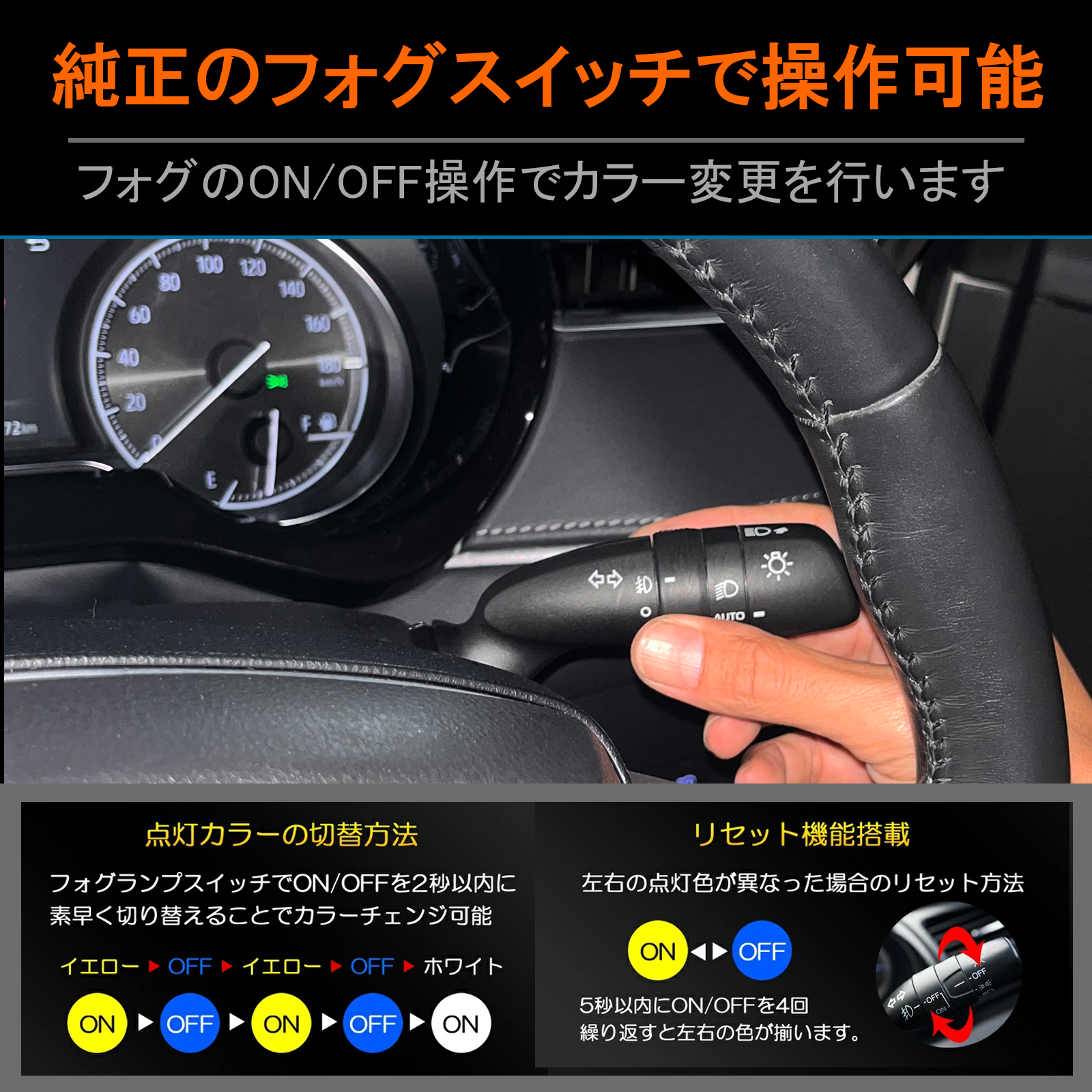 ランドクルーザー70 LED フォグランプ L1B 2色切替 爆光 汎用 ランプ