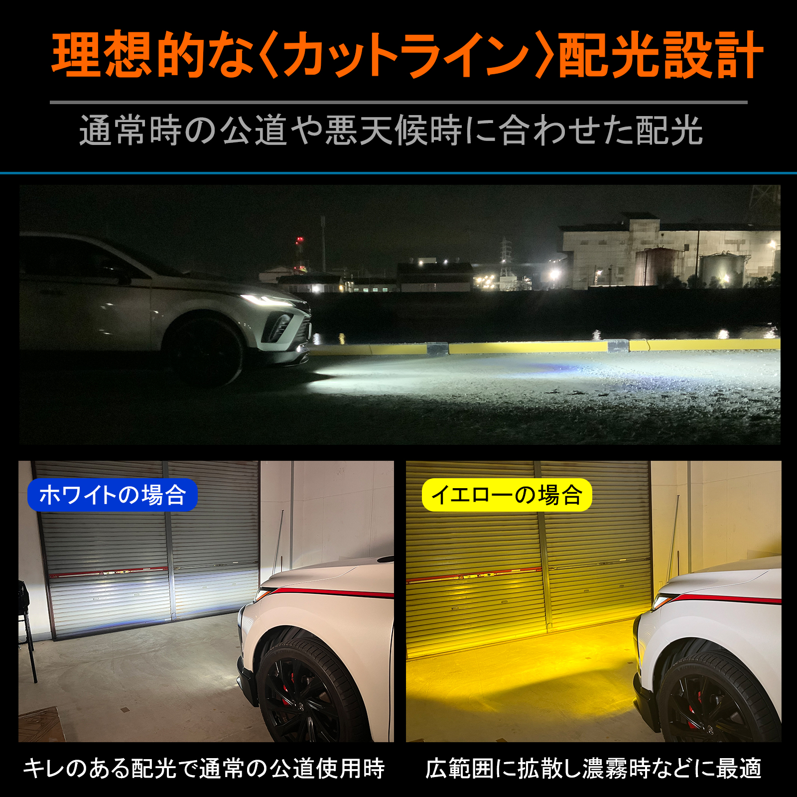 ランドクルーザー 250 LED フォグランプ L1B 2色切替 爆光 汎用