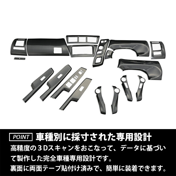 プリウス α ZVW40 インテリアパネル ピアノブラック カーボン調 19