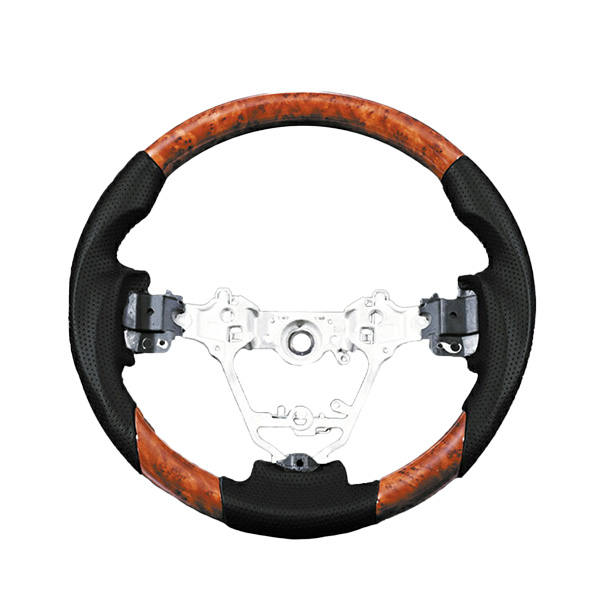 オーリス 180系 黒 茶木目 カーボン ステアリング ハンドル ホイール