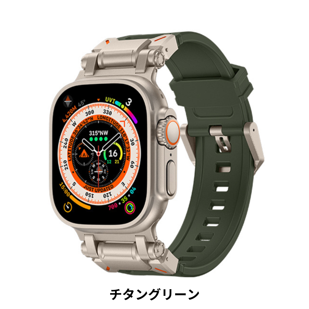 アップルウォッチ バンド メンズ スポーツ Apple Watch シリコンステンレスコネクトTPUバンド 42mm 44mm 45mm 46mm 49mm se2 Series11 ultra3の画像