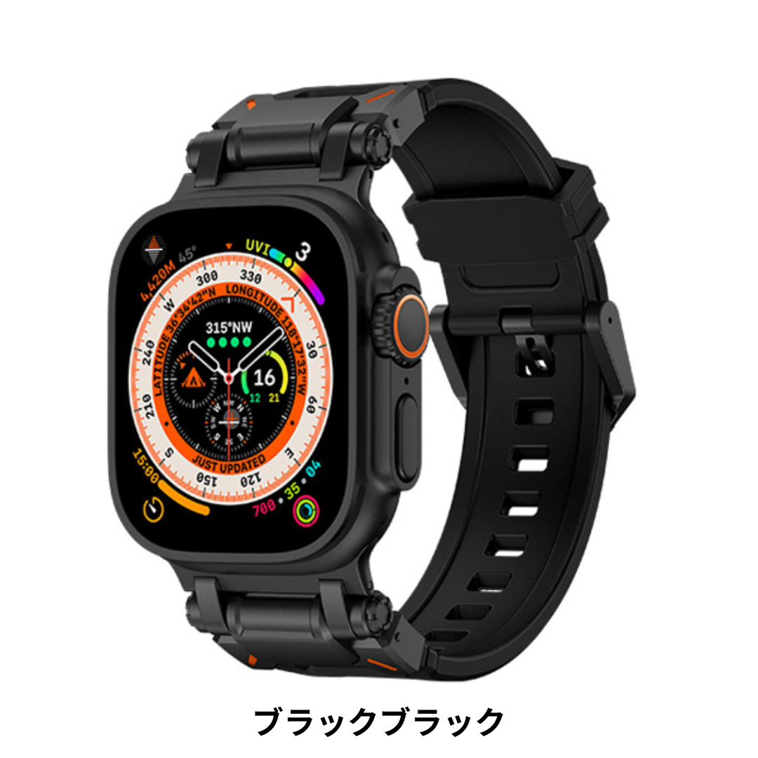 アップルウォッチ バンド メンズ スポーツ Apple Watch シリコンステンレスコネクトTPUバンド 42mm 44mm 45mm 46mm 49mm se2 Series11 ultra3の画像
