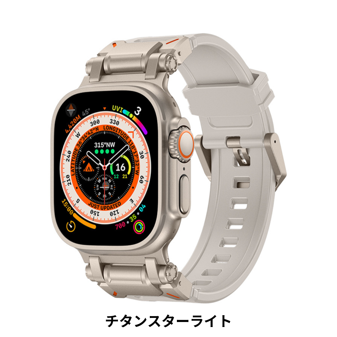 アップルウォッチ バンド メンズ スポーツ Apple Watch シリコンステンレスコネクトTPUバンド 42mm 44mm 45mm 46mm 49mm se2 Series11 ultra3の画像