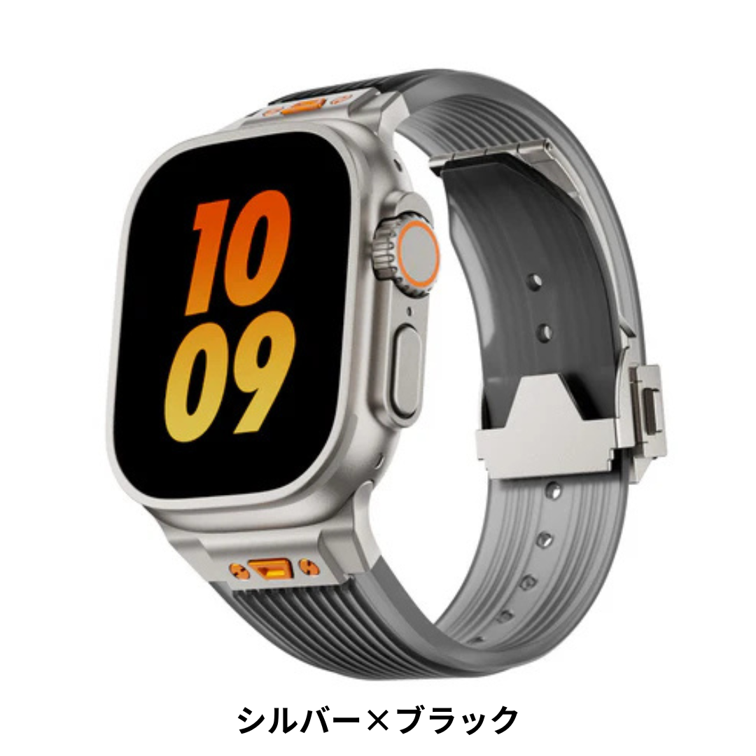 【セール】BELTIES ラバーベルト時計 透明/ブラック Apple Watch BELTIES ベルティーズ アップルウォッチ バンド