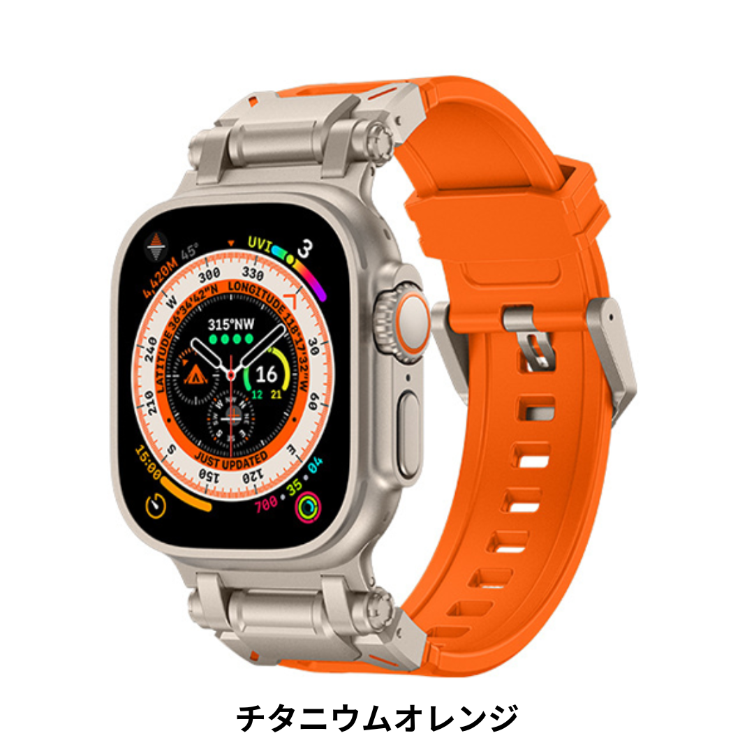 アップルウォッチ バンド メンズ スポーツ Apple Watch シリコンステンレスコネクトTPUバンド 42mm 44mm 45mm 46mm 49mm se2 Series11 ultra3の画像