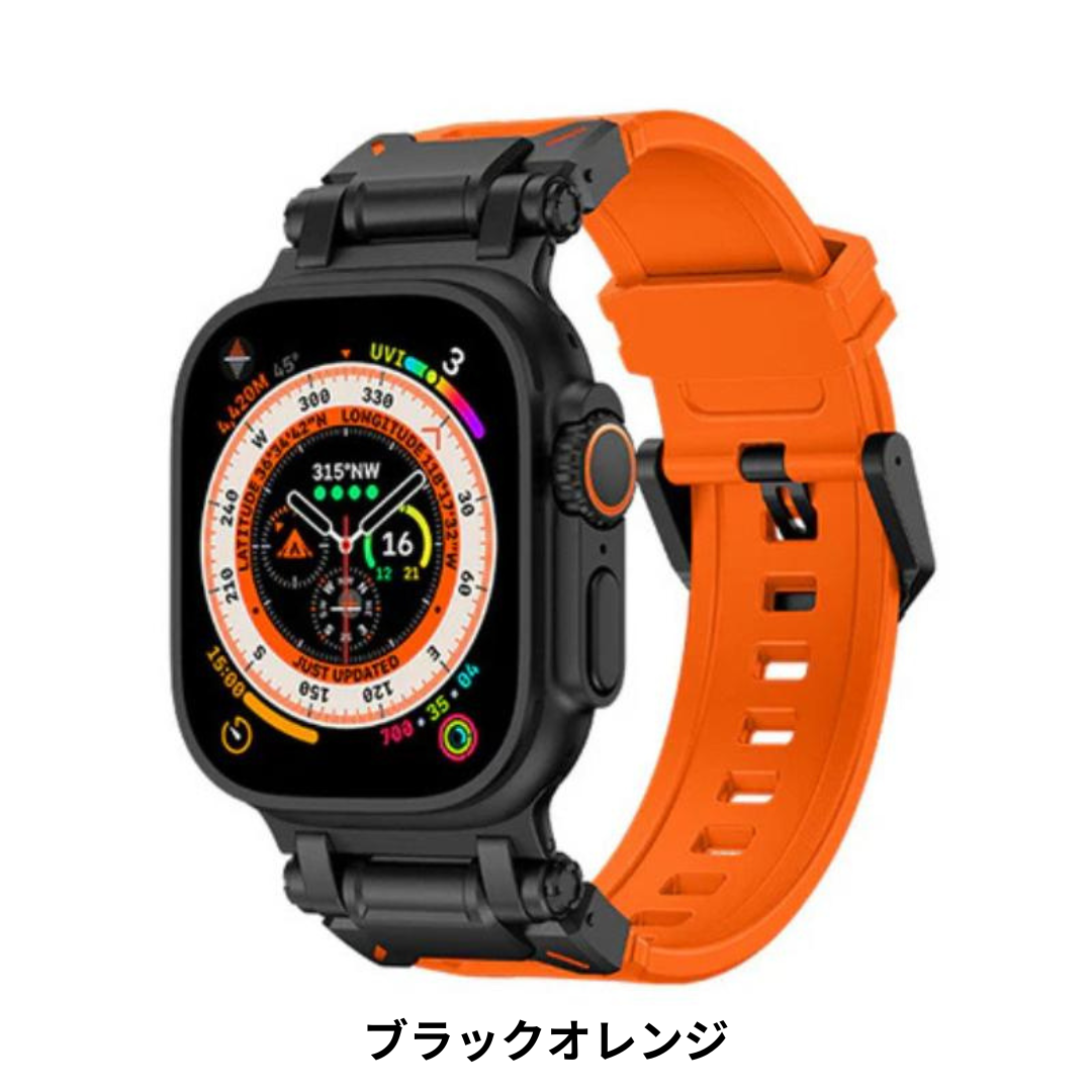 アップルウォッチ バンド メンズ スポーツ Apple Watch シリコンステンレスコネクトTPUバンド 42mm 44mm 45mm 46mm 49mm se2 Series11 ultra3の画像