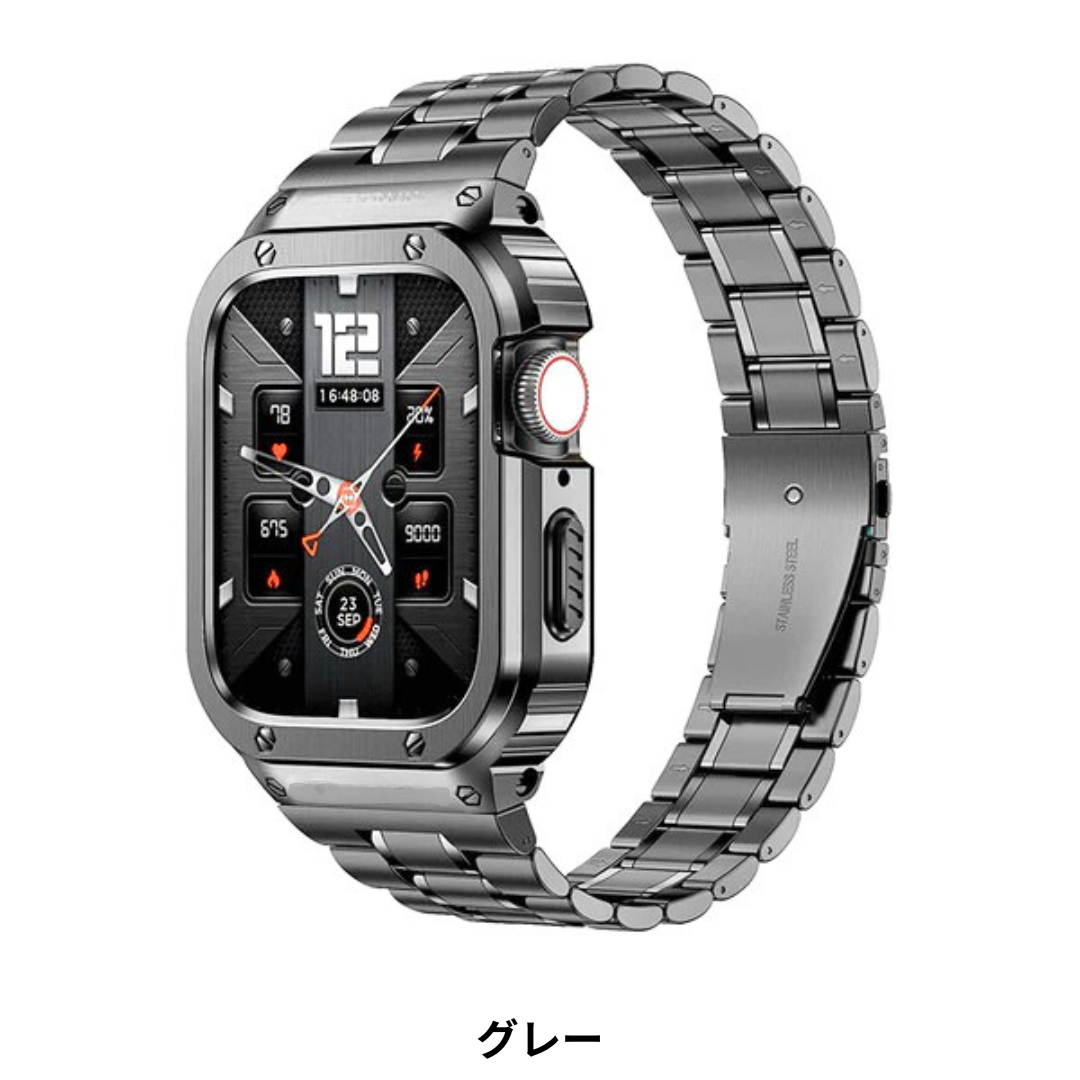 おまけ付き‼️アップルウォッチ バンド ステンレス  一体型 高級 フルカバー Apple Watch BELTIES ベルティーズ アップルウォッチ バンド