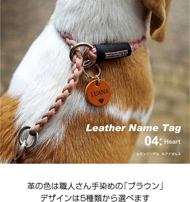 送料無料❤️レザー牛本革【大きいネームプレート】ネームタグ