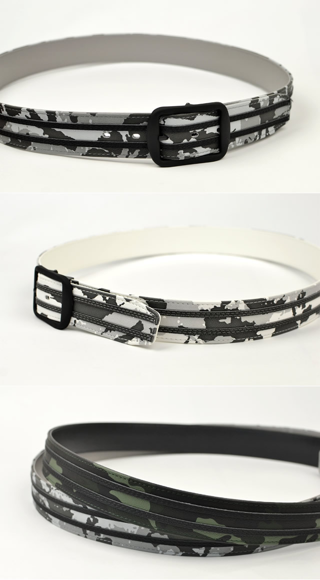 WAACゴルフカモフラ柄伸縮ベルト MENS ゴムメッシュベルト ブラック/072242880