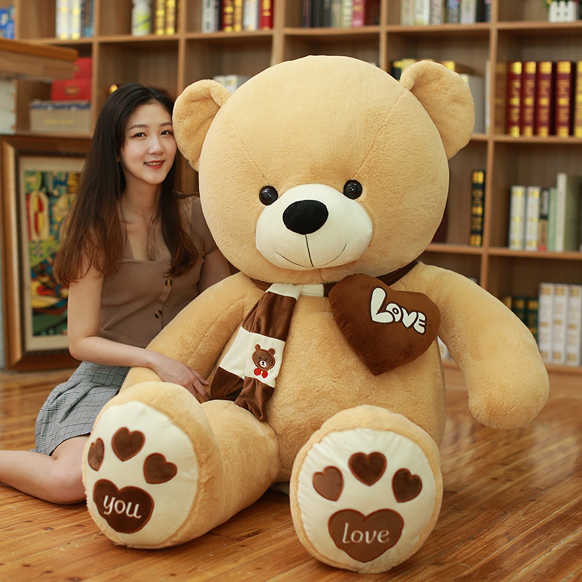 テディベア　ぬいぐるみ　くま　 熊　抱き枕　クッション　昼寝枕　特大　インテリア　誕生日ギフト140cmの画像