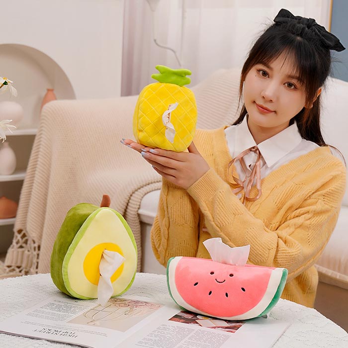 ティッシュケース かわいい ぬいぐるみ パイナップル スイカ