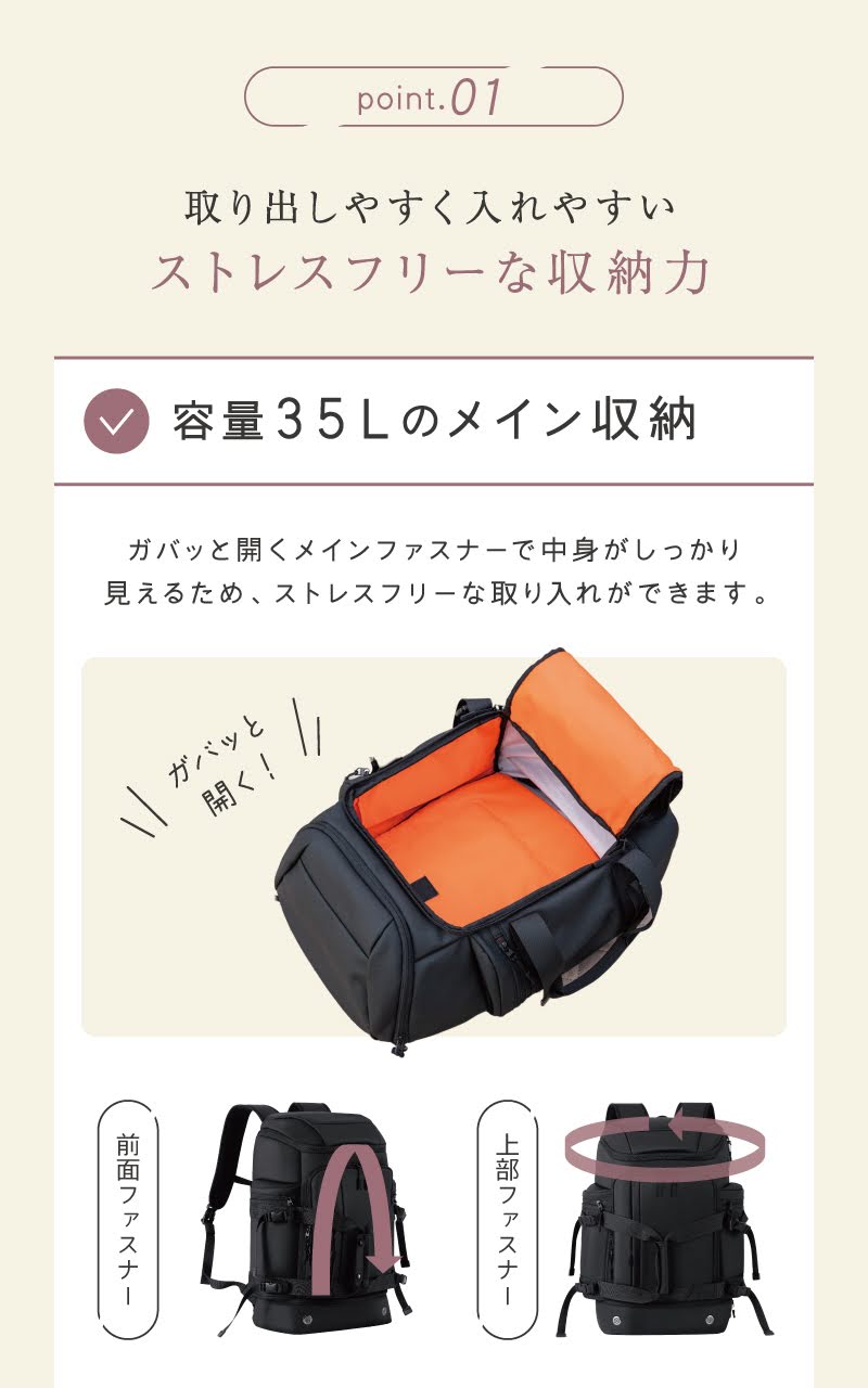 BEMOVITA パパ版 マザーズリュック ファザーズバッグ リュック パパバッグ マザーズバッグ リュック イクメン バッグ 大きめ 育児 子育て 大容量 父の日 2way_6