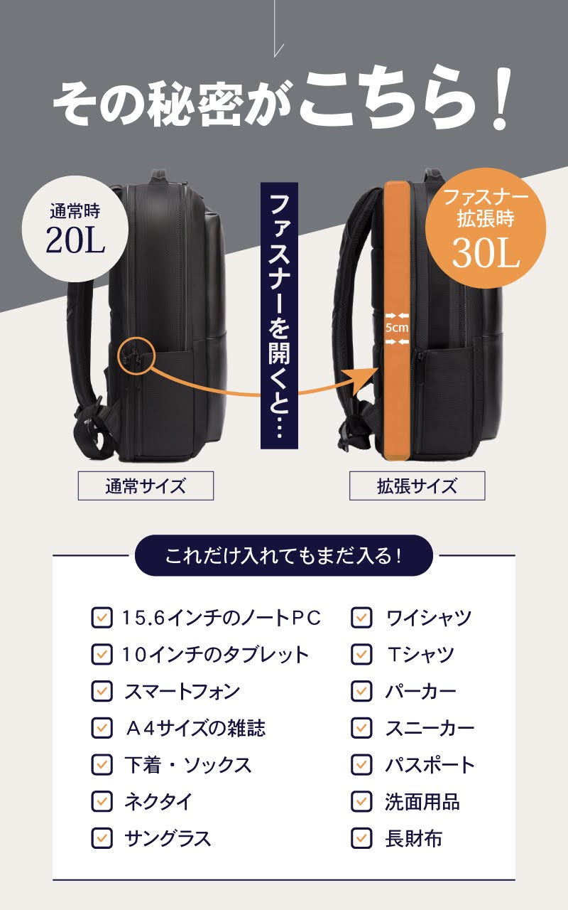 BEMOVITA 29冠達成 型崩れしない ビジネスリュック ビジネス リュック メンズリュック 自立 3way おしゃれ ノートPC 15インチ 軽量 大容量 A4 サイズ  通勤  ykkの画像