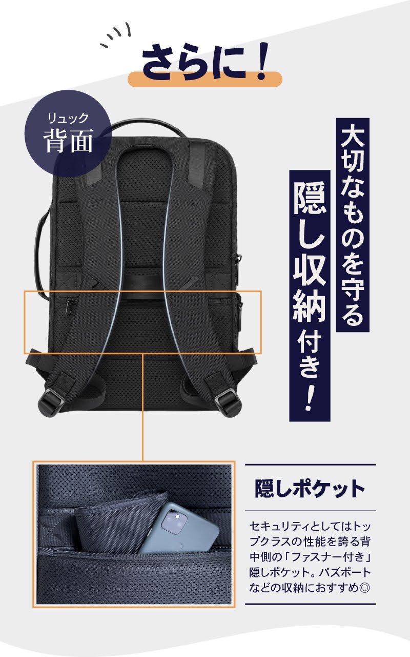 BEMOVITA 29冠達成 型崩れしない ビジネスリュック ビジネス リュック メンズリュック 自立 3way おしゃれ ノートPC 15インチ 軽量 大容量 A4 サイズ  通勤  ykkの画像