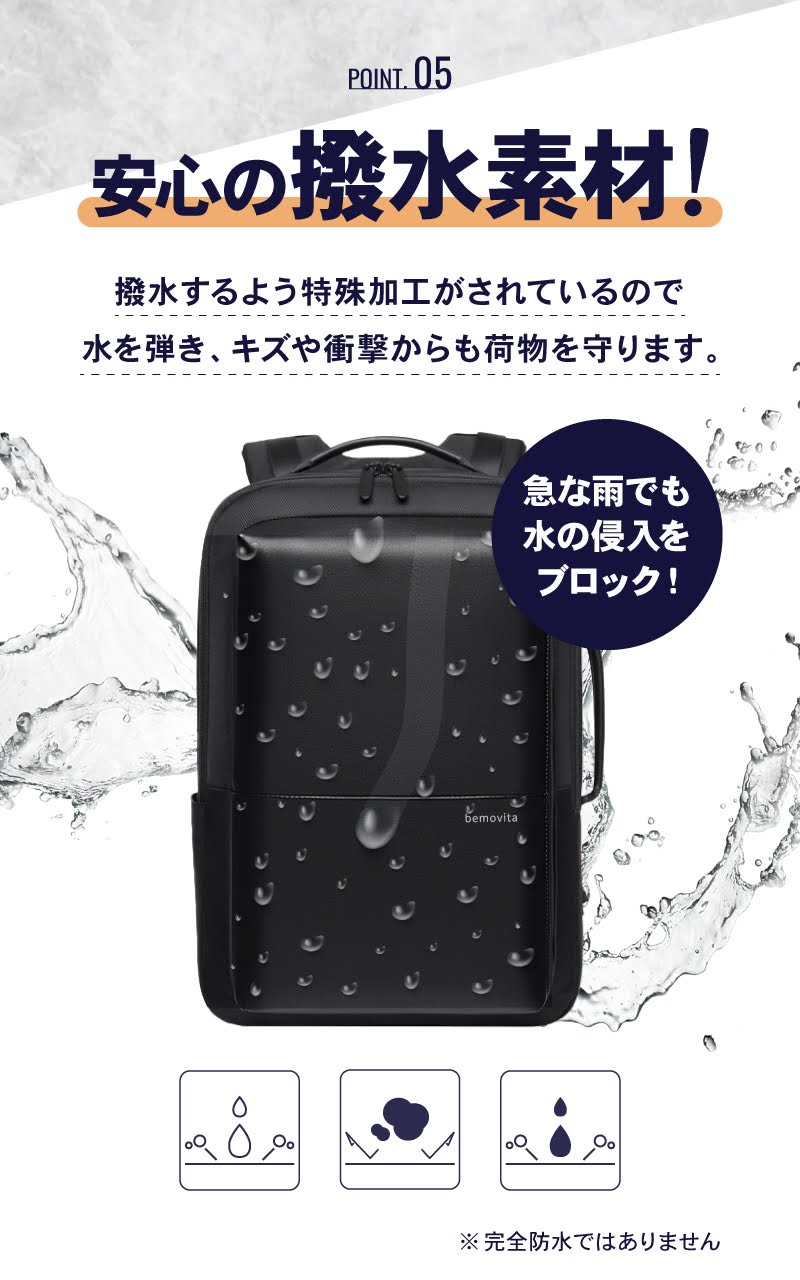 BEMOVITA 29冠達成 型崩れしない ビジネスリュック ビジネス リュック メンズリュック 自立 3way おしゃれ ノートPC 15インチ 軽量 大容量 A4 サイズ  通勤  ykkの画像