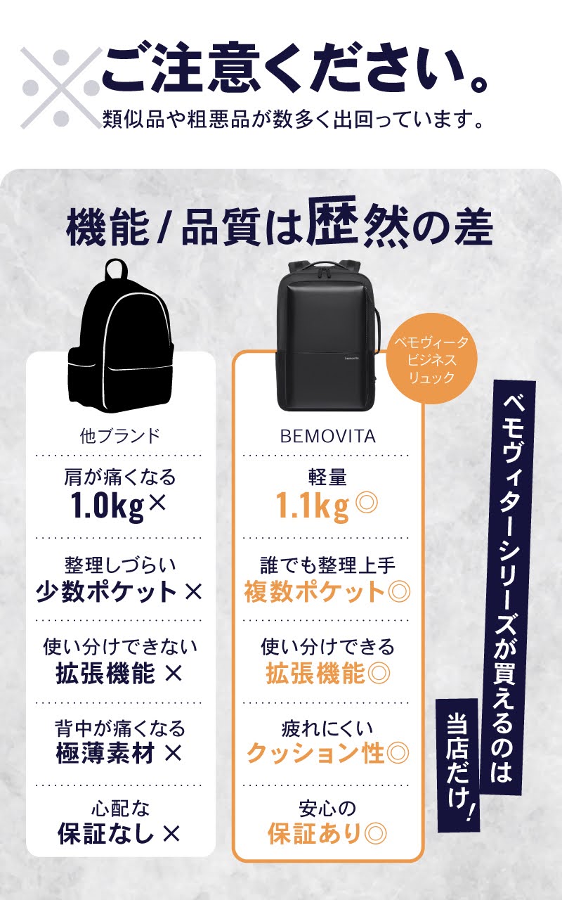BEMOVITA 29冠達成 型崩れしない ビジネスリュック ビジネス リュック