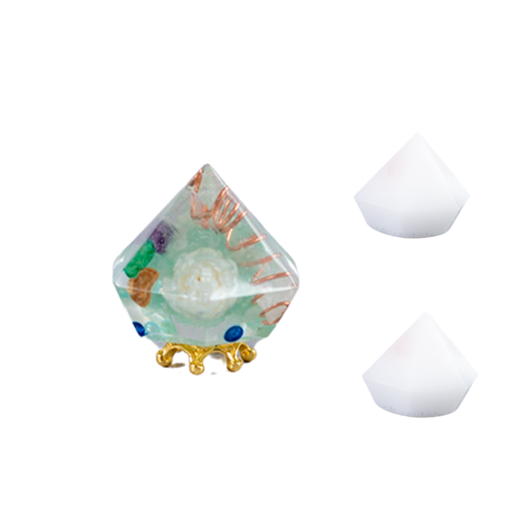 選べる天然石 ミニダイヤ型オルゴナイトと交換しない盛り塩セット