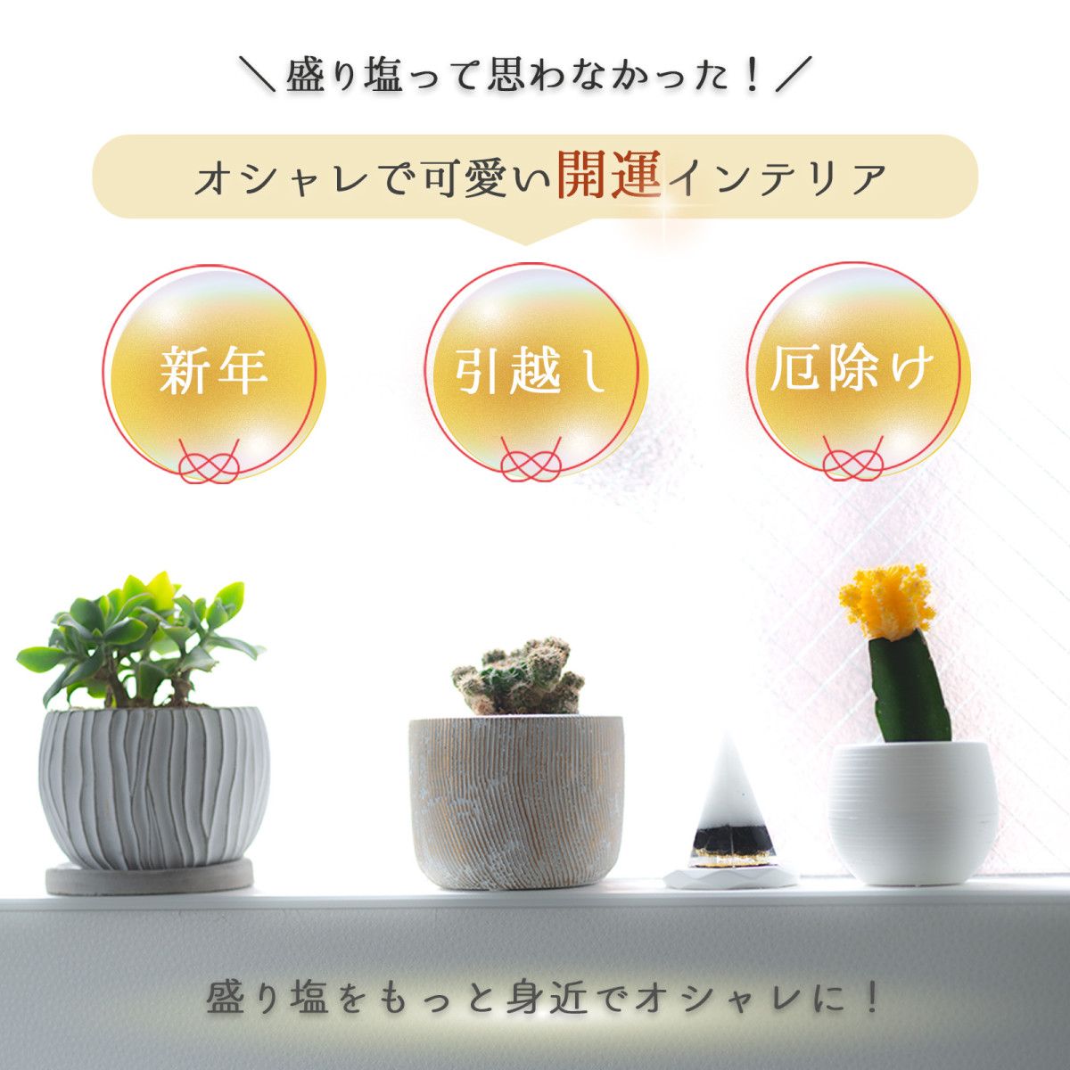 オーダー制 交換不要 盛り塩 モリオン 黒水晶 2個セット ゴールド