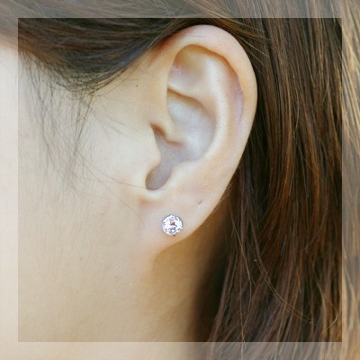 5mm モルガナイト ティファニーセッティング ピアス PT900 K18 K10 