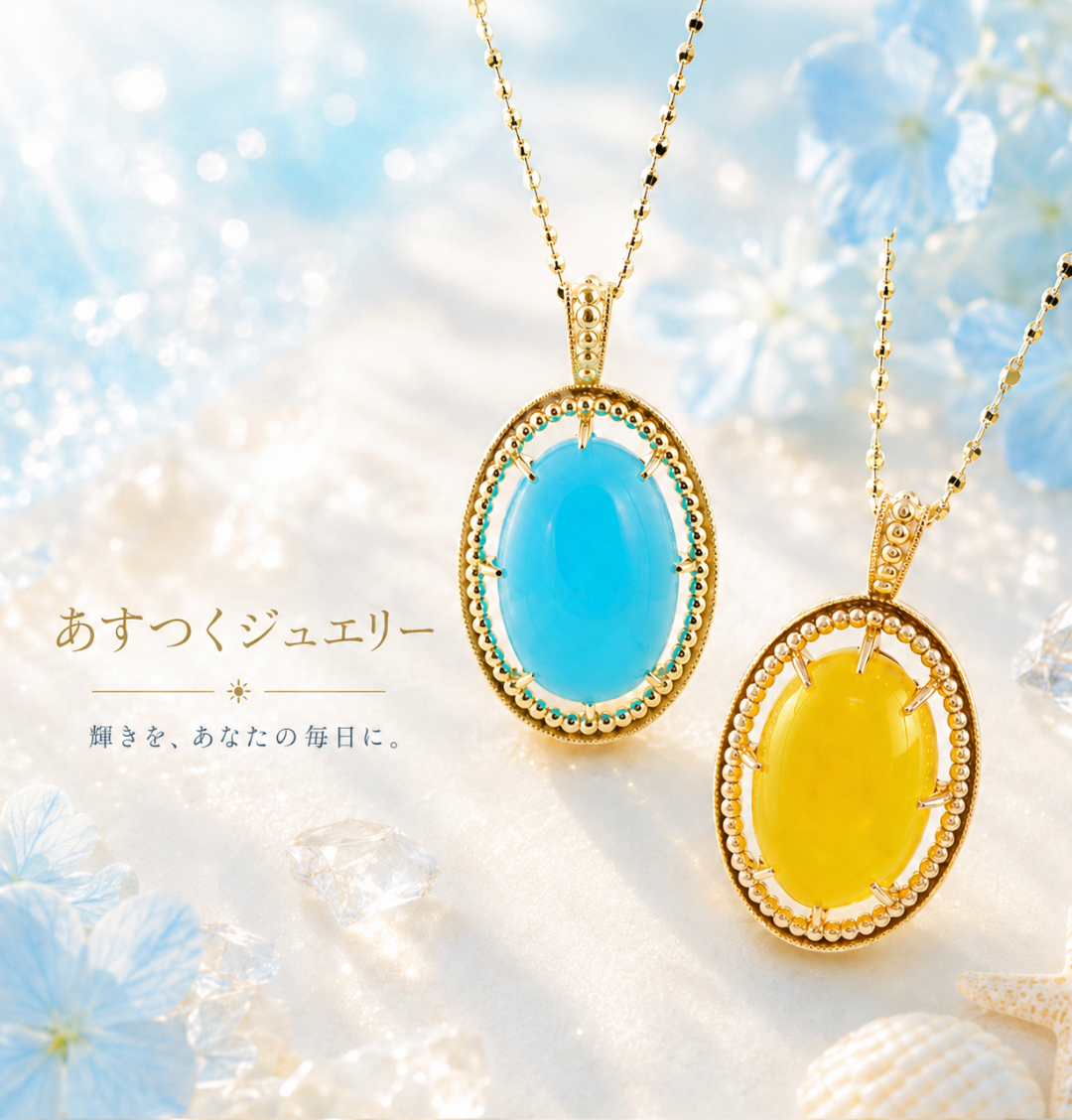 ローズカットダイヤモンドとカラーストーンのオーダージュエリー