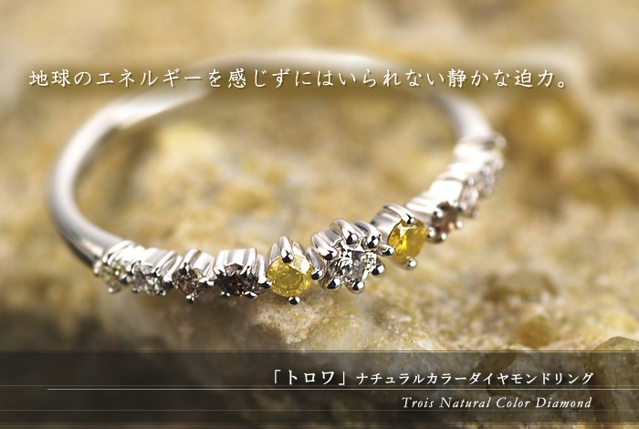 P10％ ブラウンダイヤ イエローダイヤ ダイヤモンド リング