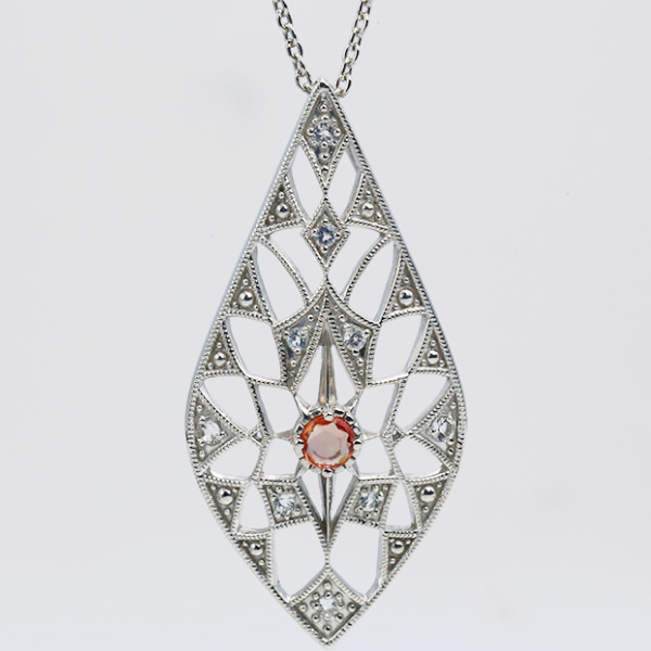 あすつく SV925 選べるマルチカラー ローズカットサファイア ホワイトトパーズ ペンダントトップ アルディート チェーン有無し選択可能 誕生石9月　 |  | 03