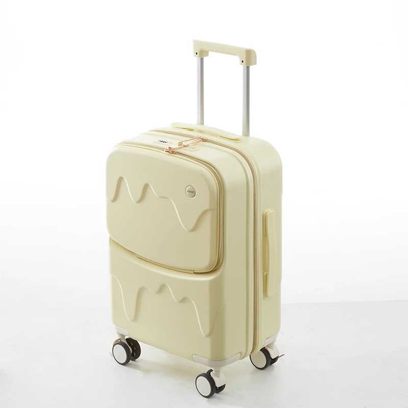 B4U スーツケース キャリーケース フロントオープン イエロー 62L B4U スーツケース 機内持ち込み Sサイズ Mサイズ TSAロック 拡張機能
