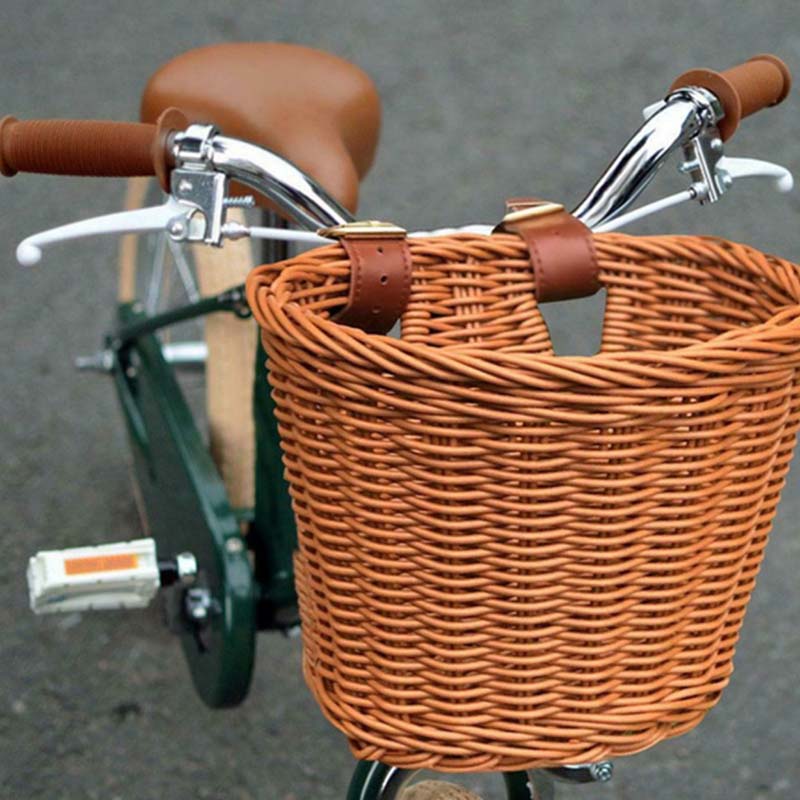 天然籐半円型バスケット 自転車用前かご ＆インテリアコーディネート用品 バスケット 収納 自転車カゴ 籐風バスケット 子供用 大人用 ナチュラル