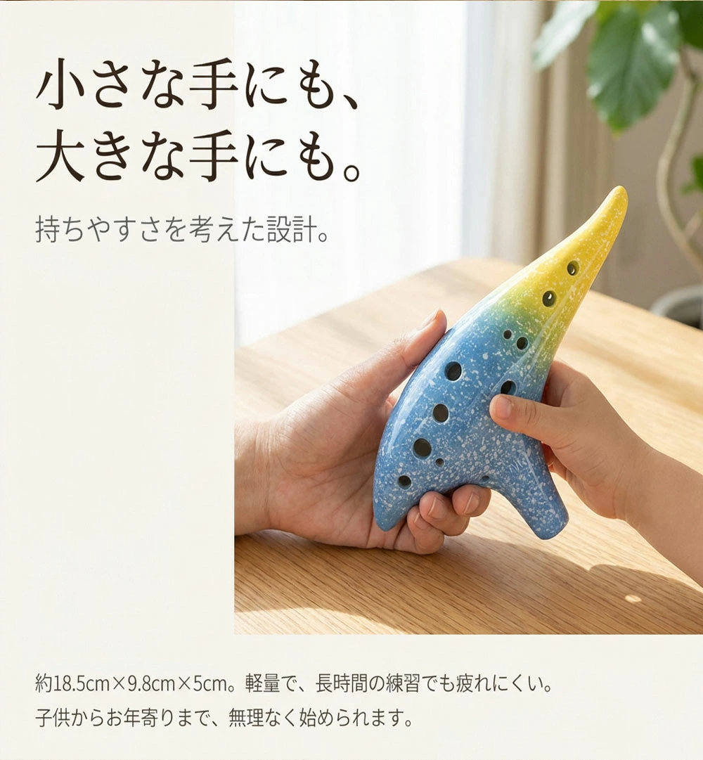オカリナ アルトC 12穴 陶器 初心者セット 入門用 ケース 子供 練習用