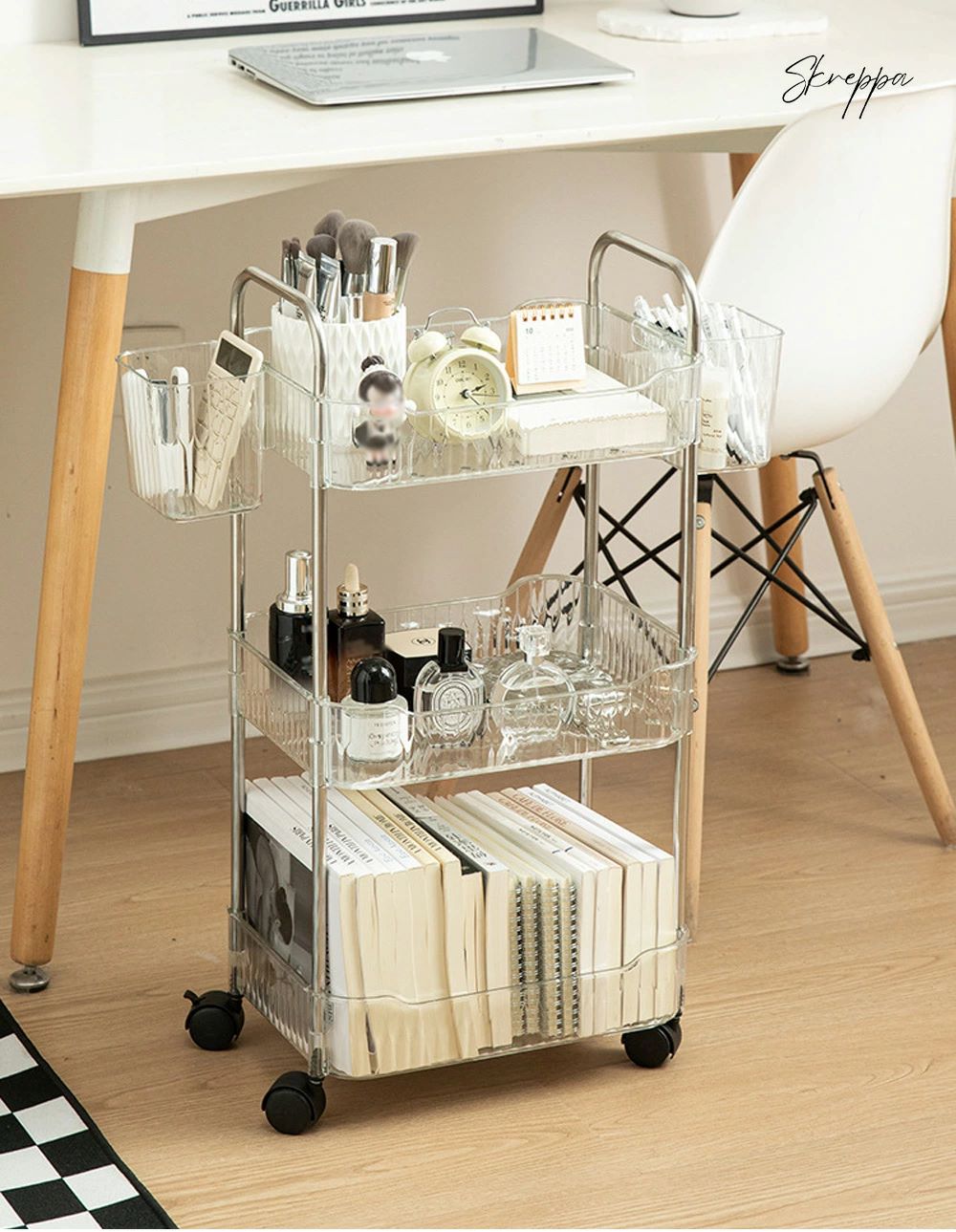 アクリルラック 透明 ラック おしゃれ 収納ラック キャスター付き 本棚