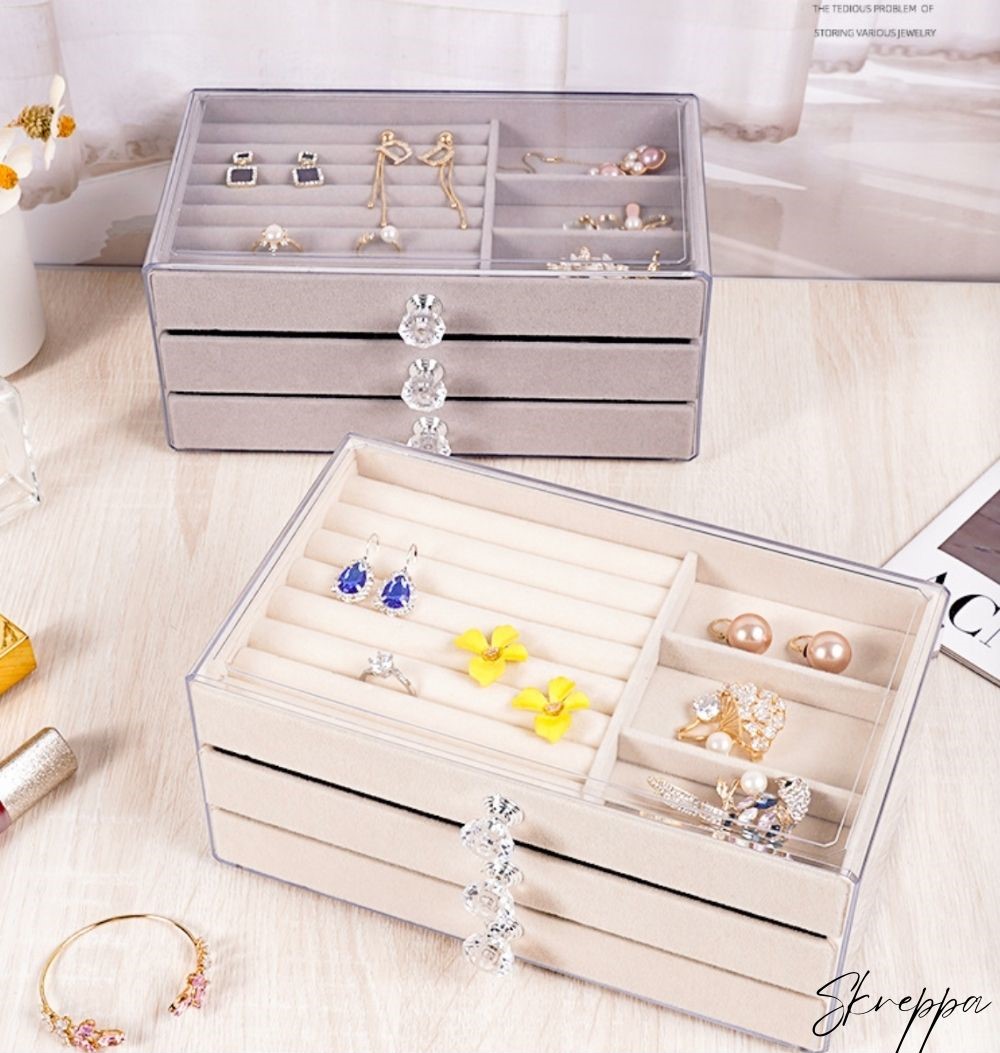 ジュエリー収納ボックス ピアス収納 宝石箱 引き出し式 透明