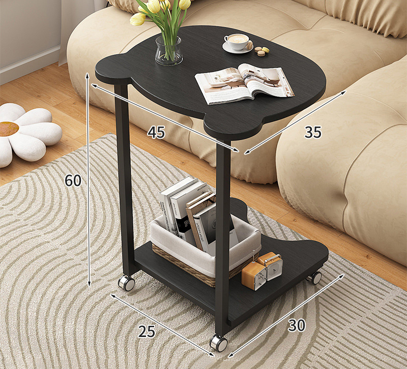 サイドテーブル 360度回転 ミニデスク 高さ55cm コの字型テーブル