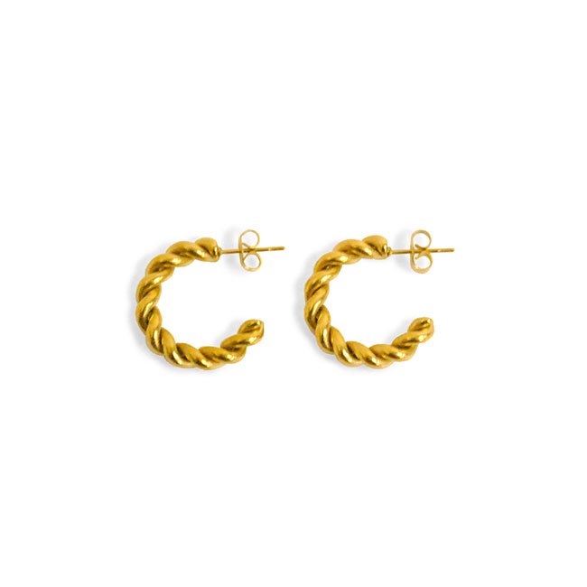 ピアス ステンレス メタル ツイスト フープ バックキャッチ レディース 女性用 SUS304 光沢感 イヤアクセサリー メール便送料無料 |  | 02