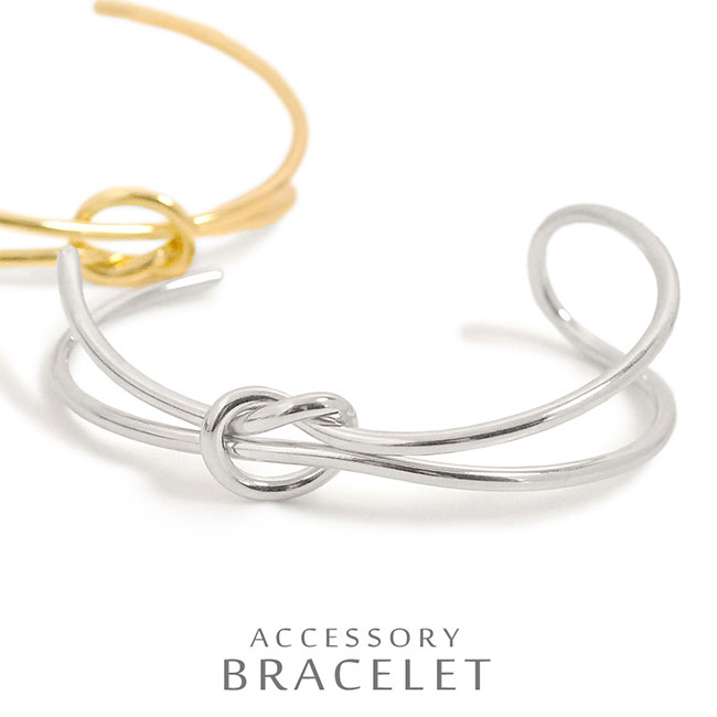 バングル ブレスレット メタル ノット リボン レディース 女性用