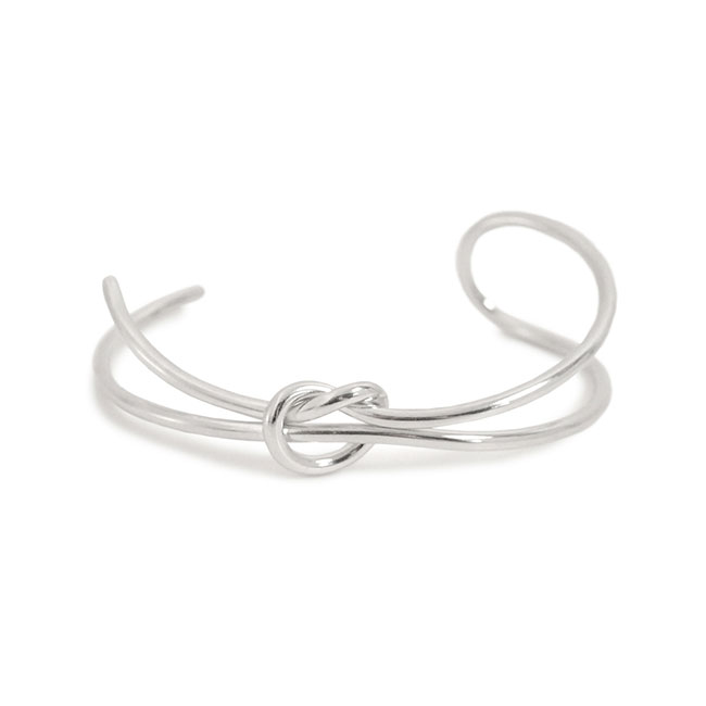 バングル ブレスレット メタル ノット リボン レディース 女性用
