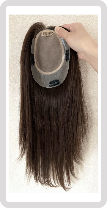 医療用 人毛100%フロントレース仕様 既製ヘアピース(PUタイプ卵型