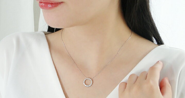 ダイヤモンド ネックレス サークル ダイヤ 18k 18金 ゴールド