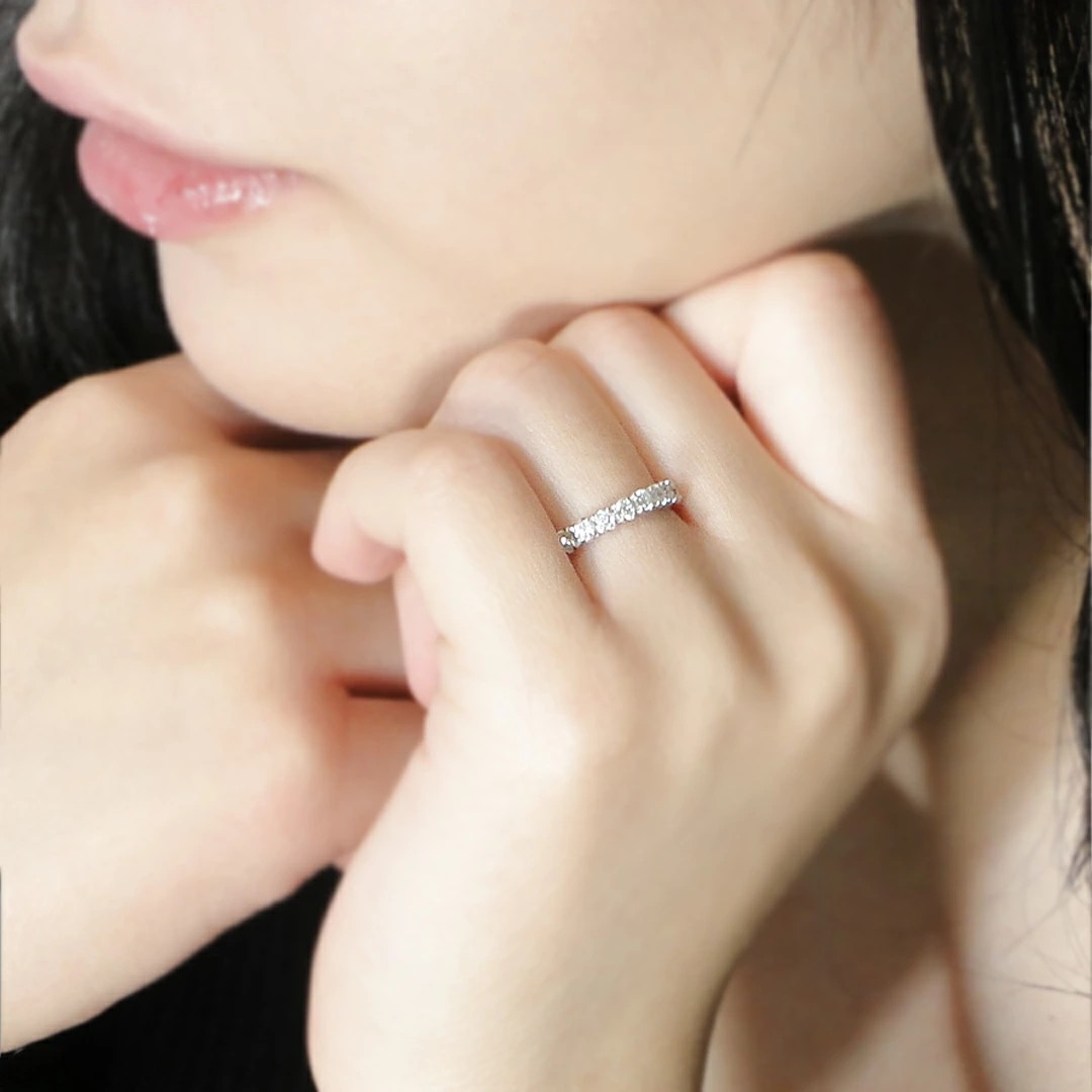 0.5ct k10PG/WG/YG ダイヤモンド エタニティ リング 普段使い シンプル