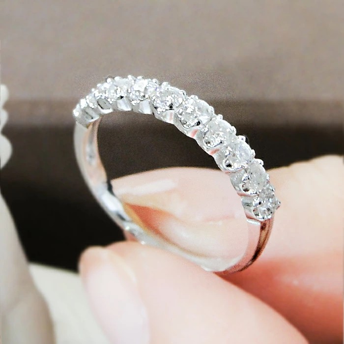 0.5ct k10PG/WG/YG ダイヤモンド エタニティ リング 普段使い シンプル