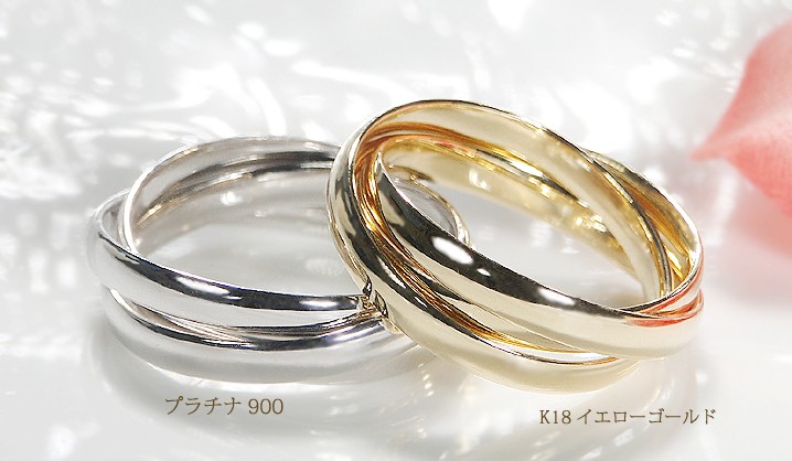 pt900 プラチナ 指輪 リング 地金リング 3連 甲丸 人気 可愛い BRR