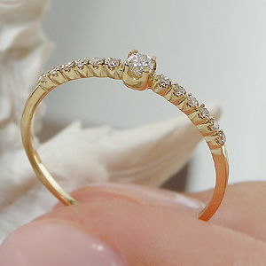 商品画像４ K18YG ダイヤモンド リング 0.1ct