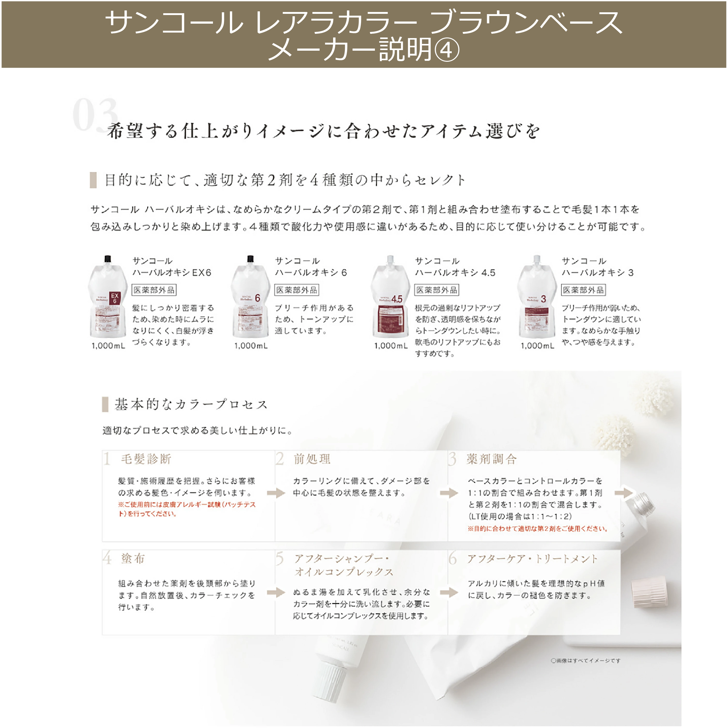 SUNCALL（サンコール） レアラカラー 80g と 1Lオキシセット ブラウン