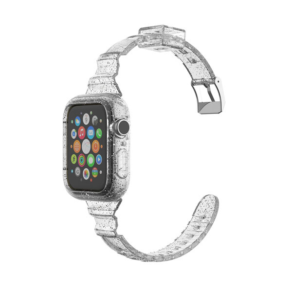 50%offクーポン有 アップルウォッチ バンド 透明 クリア ベルト 女性 細め apple watch series 6 SE 5 4 3 2 1 対応 レディース メンズ 44mm 40mm クリアバンド |  | 01