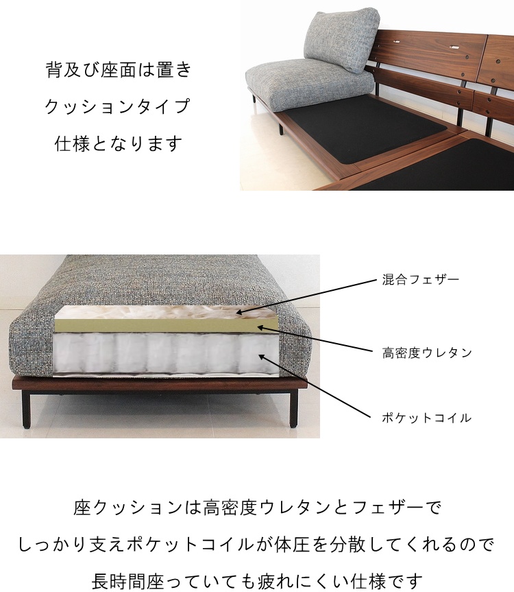 ソファー カウチソファ 3人掛けソファ 3Pソファ ウォールナット