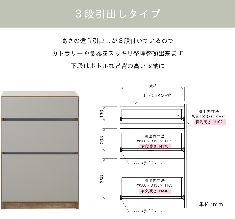 キッチンカウンター レンジ台 キャビネット カ...の詳細画像5