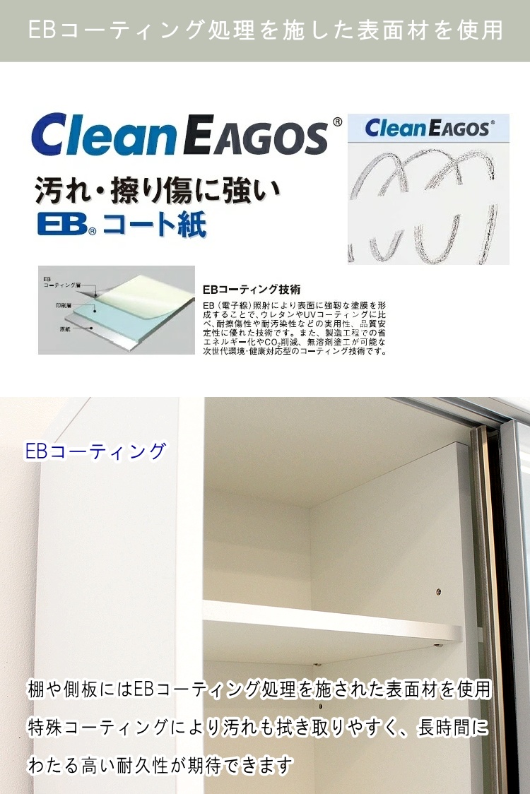 食器棚 キッチンボード レンジ台 ダイニングボード ハイグロスシート スライド扉 引戸 日本製 キッチン収納 完成品 北欧 おしゃれ 国産 開梱設置無料_7