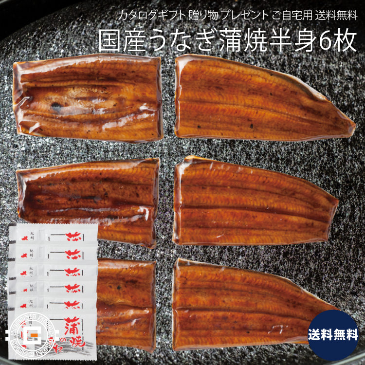 国産 うなぎ蒲焼半身 6枚 セット 鰻 魚 魚介 加工品 上等品 高級品